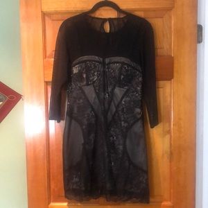 Mini Lace body con dress M Black